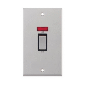 Selectric 7MPRO-218 Satin Chrome 2 Gang 45A DP Switch with Neon and Black Insert