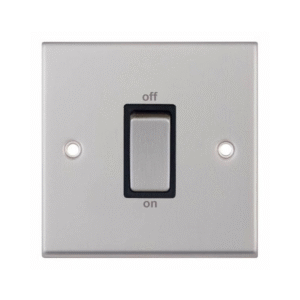 Selectric 7M-Pro Satin Chrome 1 Gang 45A DP Switch with Black Insert