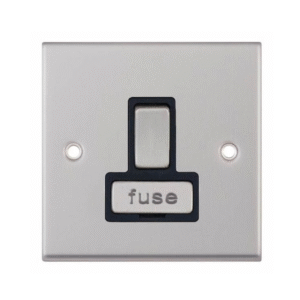 Selectric 7MPRO-228 Satin Chrome 13A DP Switched Fused Connection Unit with Black Insert