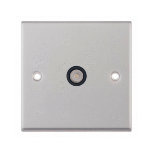 Selectric 7MPRO-233 Satin Chrome 1 Gang TV Socket with Black Insert