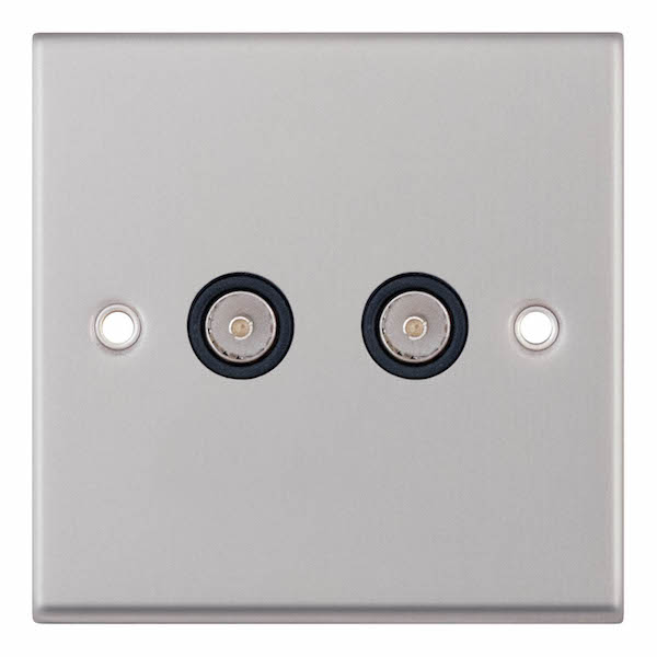 Selectric 7MPRO-234 2 Gang TV/FM ﻿Coaxial/Aerial Socket