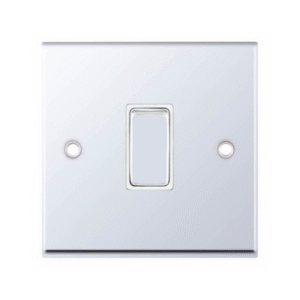 Selectric 7MPRO-301 Polished Chrome 1 Gang 10A 2 Way Switch with White Insert