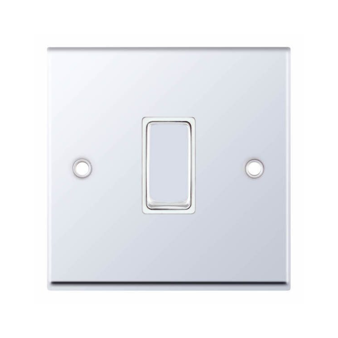 Selectric 7MPRO-307 Polished Chrome 1 Gang 10A Intermediate Switch with White Insert