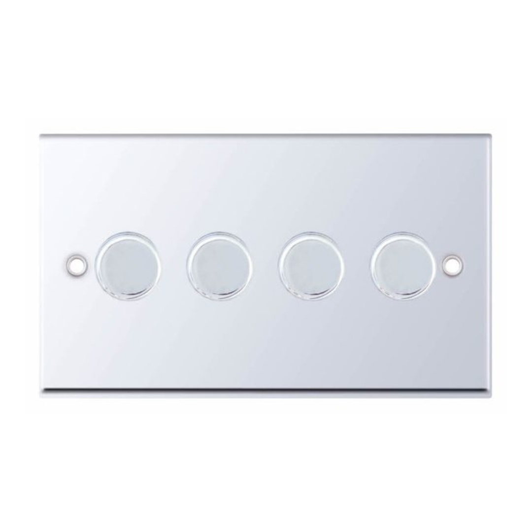 Selectric 7M-Pro Polished Chrome 4 Gang 400W 2 Way Dimmer Switch