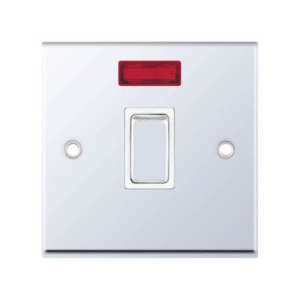 Selectric 7MPRO-316 Polished Chrome 1 Gang 20A DP Switch with Neon and White Insert