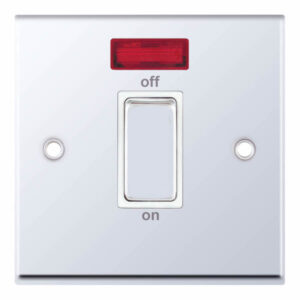 Selectric 7MPRO-317 Polished Chrome 1 Gang 45A DP Switch with Neon and White Insert