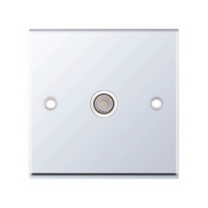 Selectric 7MPRO-333 Polished Chrome 1 Gang TV Socket with White Insert