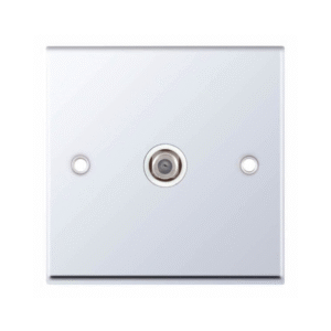 Selectric 7MPRO-335 Polished Chrome 1 Gang Satellite Socket with White Insert