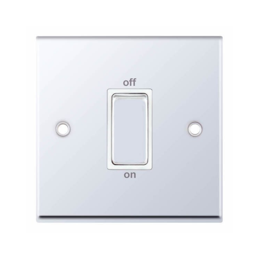 Selectric 7M-Pro Polished Chrome 1 Gang 45A DP Switch with White Insert