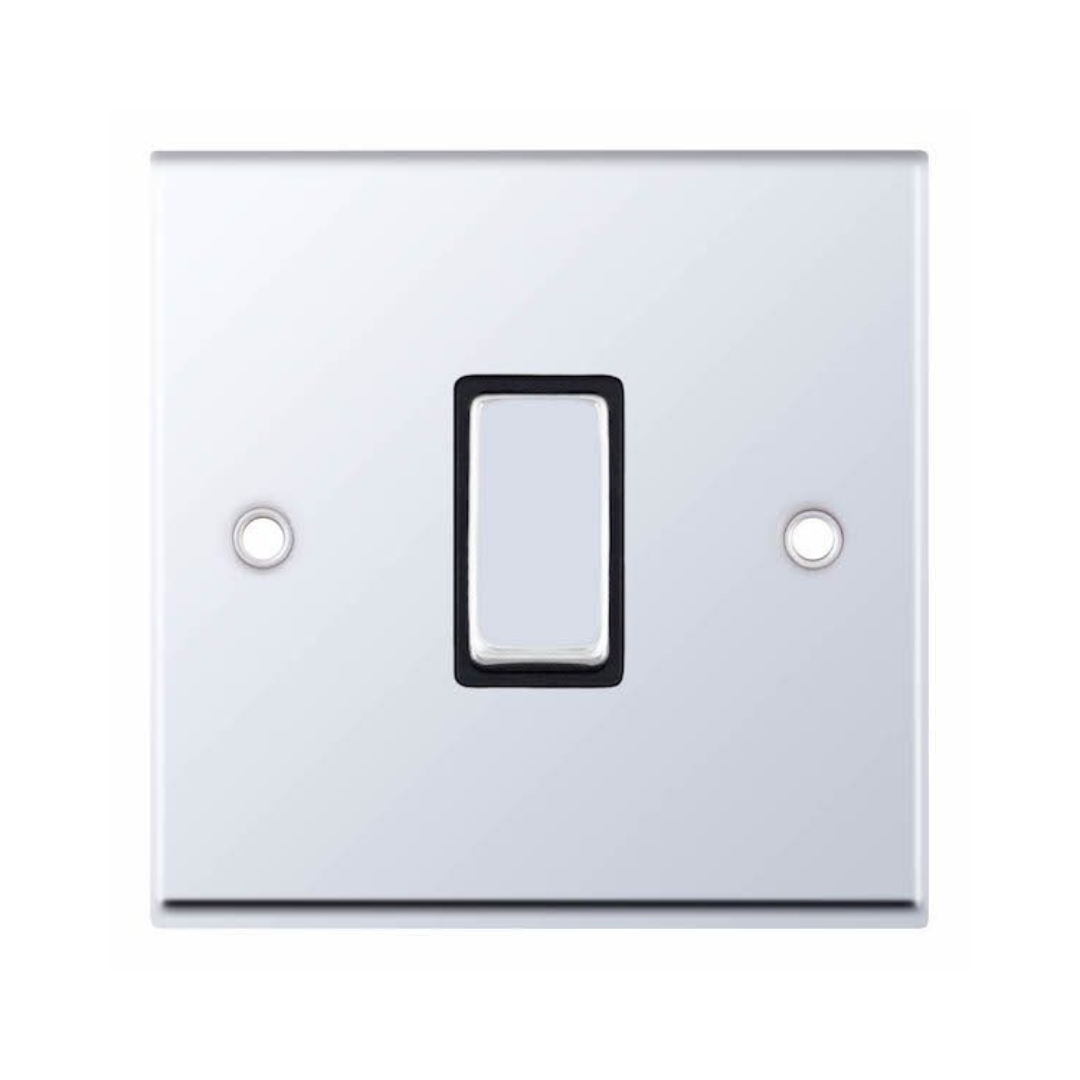 Selectric 7MPRO-507 Polished Chrome 1 Gang 10A Intermediate Switch with Black Insert