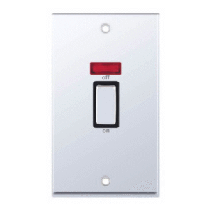 Selectric 7MPRO-518 Polished Chrome 2 Gang 45A DP Switch with Neon and Black Insert