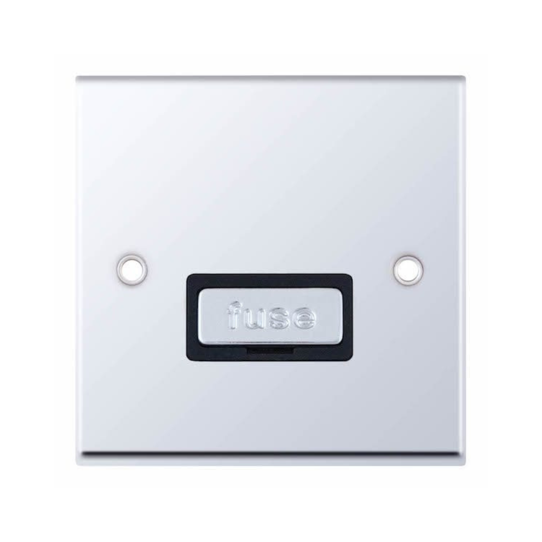Selectric 7MPRO-527 Polished Chrome 13A Fused Connection Unit with Black Insert