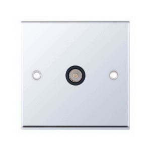 Selectric 7MPRO-533 Polished Chrome 1 Gang TV Socket with Black Insert