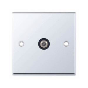 Selectric 7MPRO-535 Polished Chrome 1 Gang Satellite Socket with Black Insert