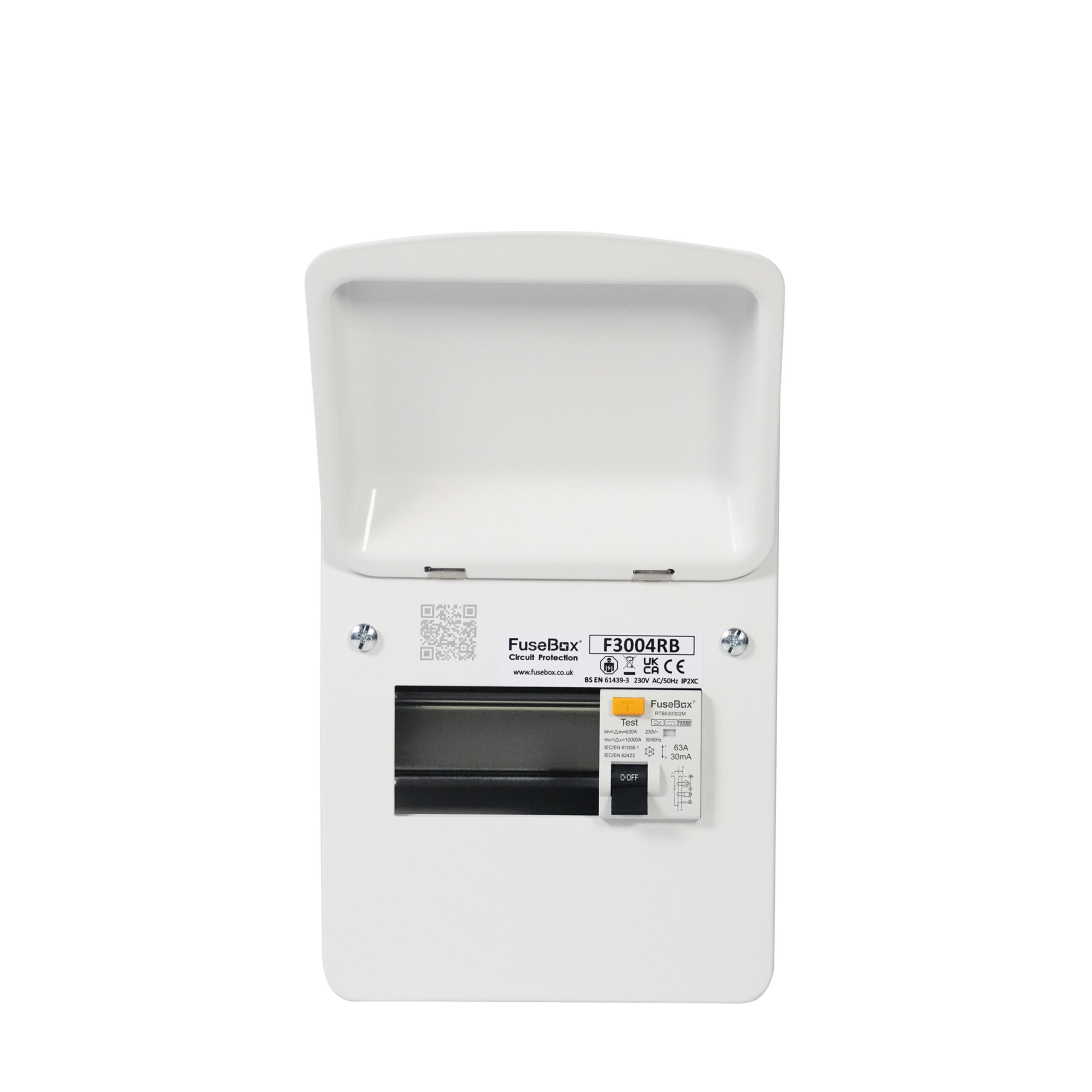 FuseBox F3004RB 4 Way 63A Type B RCD Consumer Unit