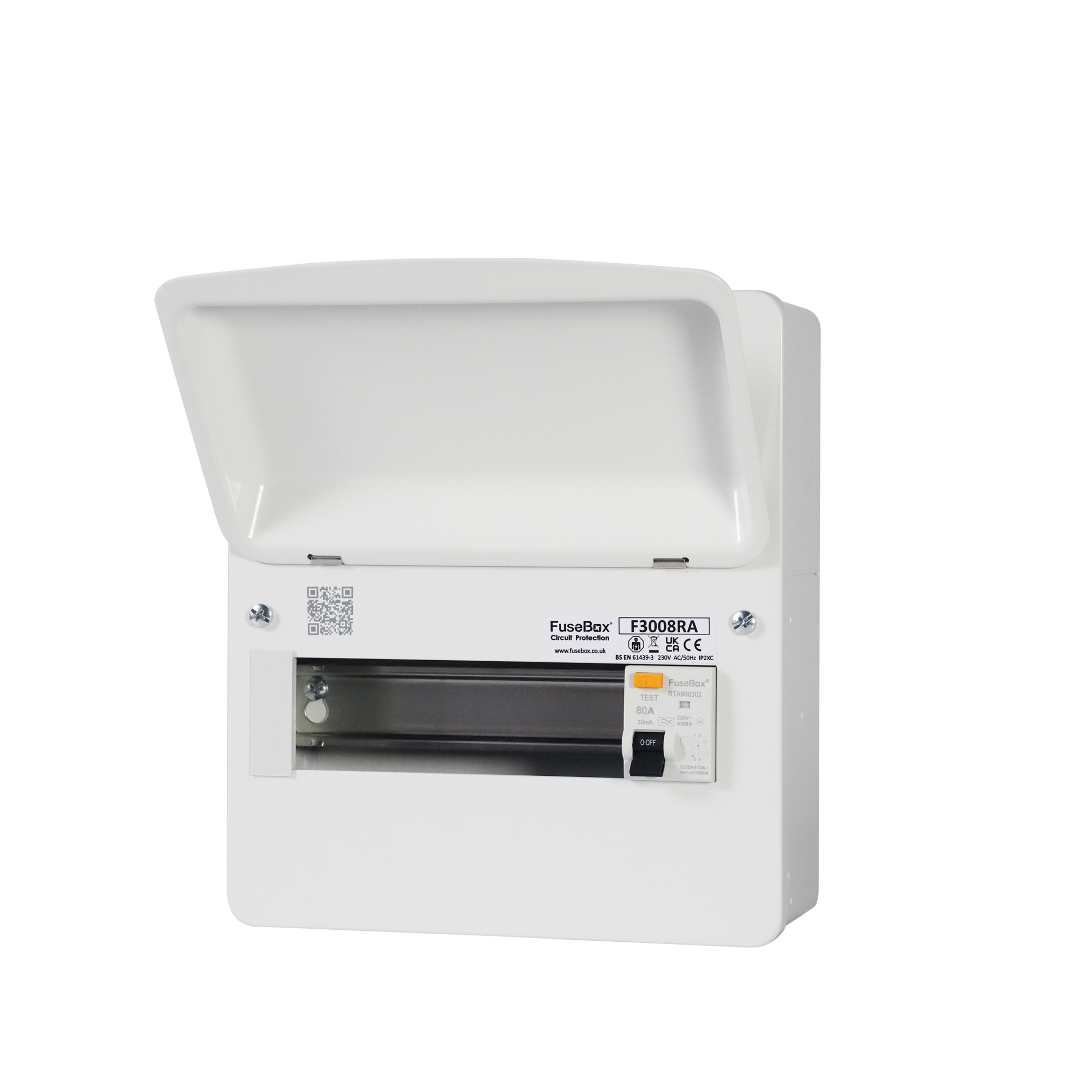 FuseBox F3008RA 8 Way 80A Type A RCD Consumer Unit