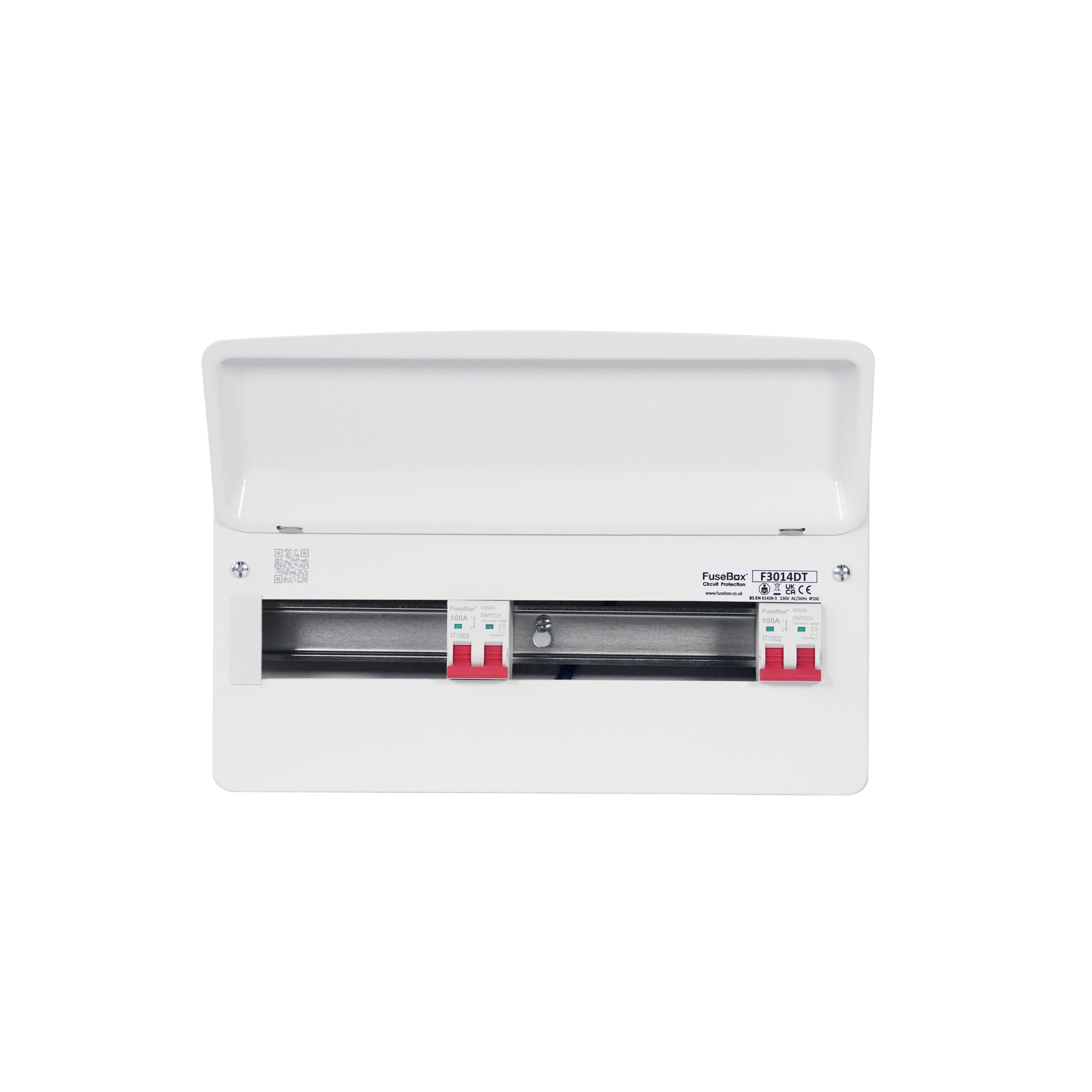 FuseBox F3014DT Dual Tariff Consumer Unit 14 Way 2x100A Main Switch