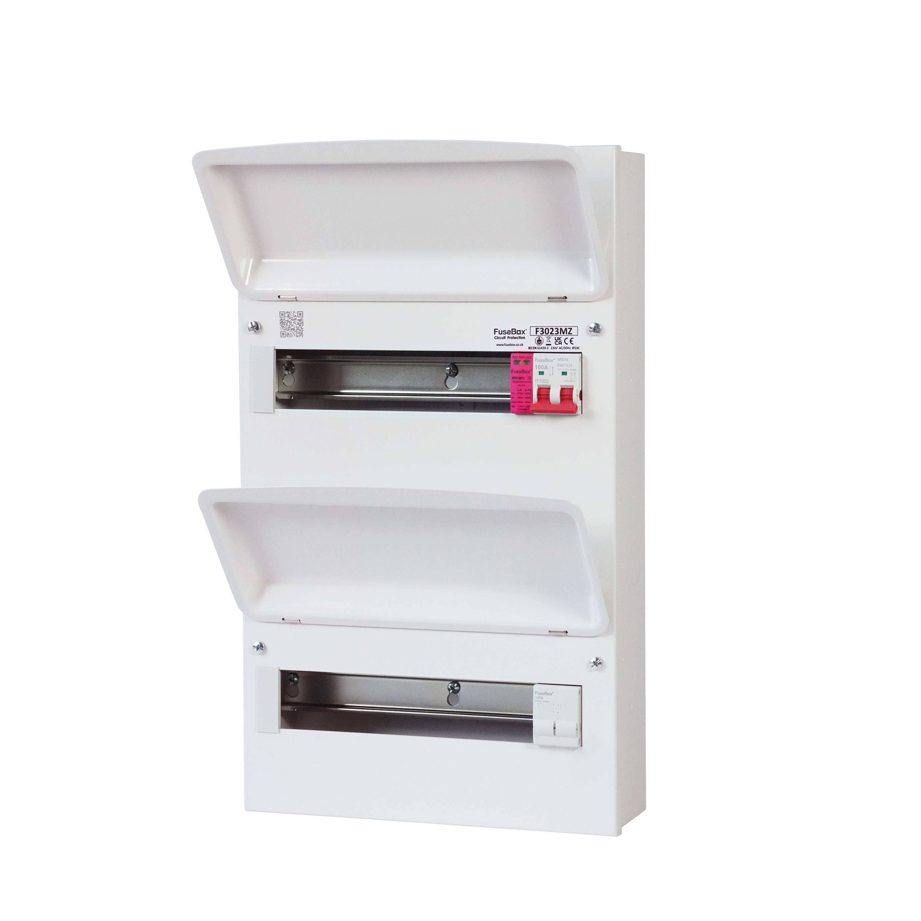 Fusebox F3023MZ 23 Way (11/12 double bank) 100A Main Switch Consumer Unit With SPD
