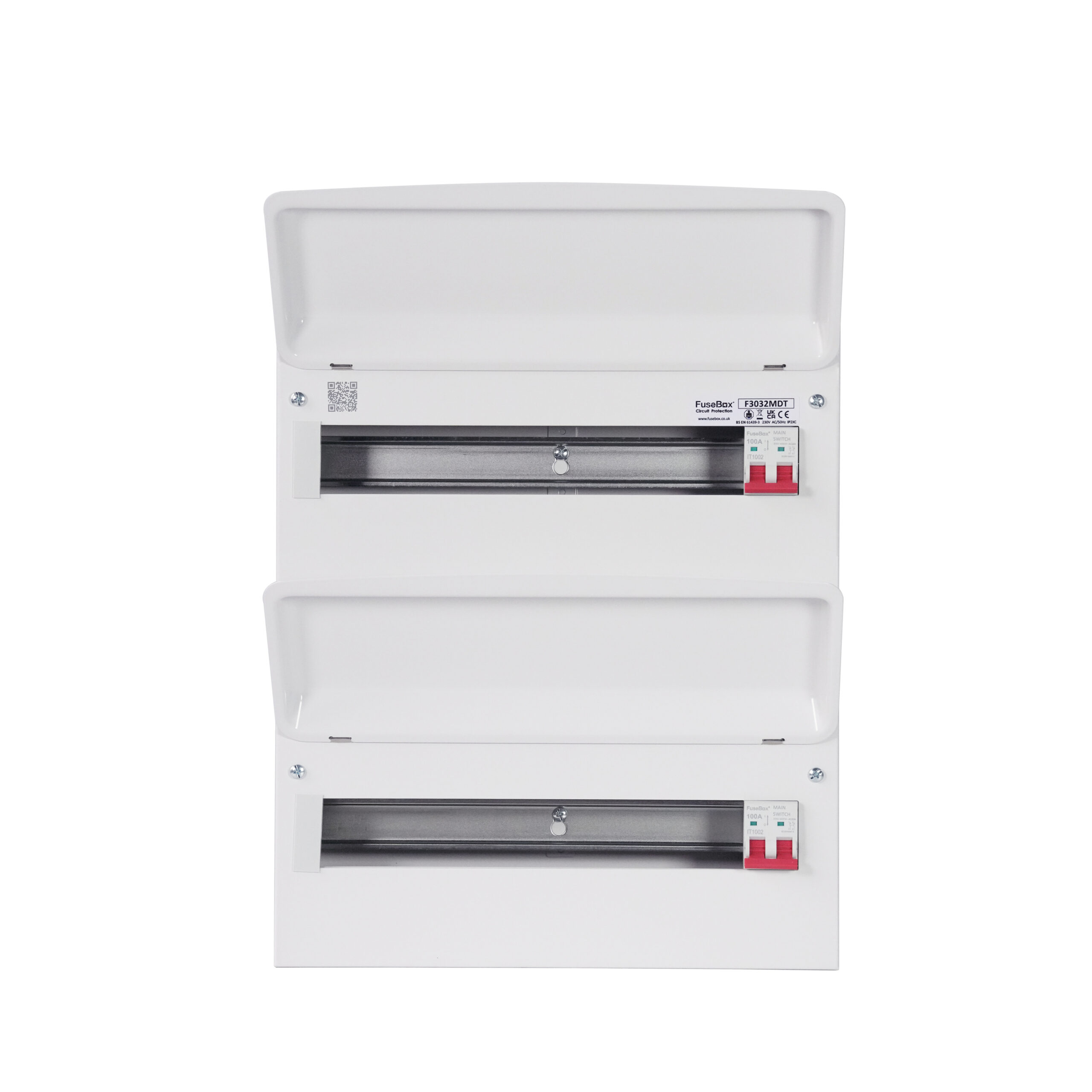 FuseBox F3032MDT Dual Tariff Consumer Unit 32 Way 2x100A Main Switch