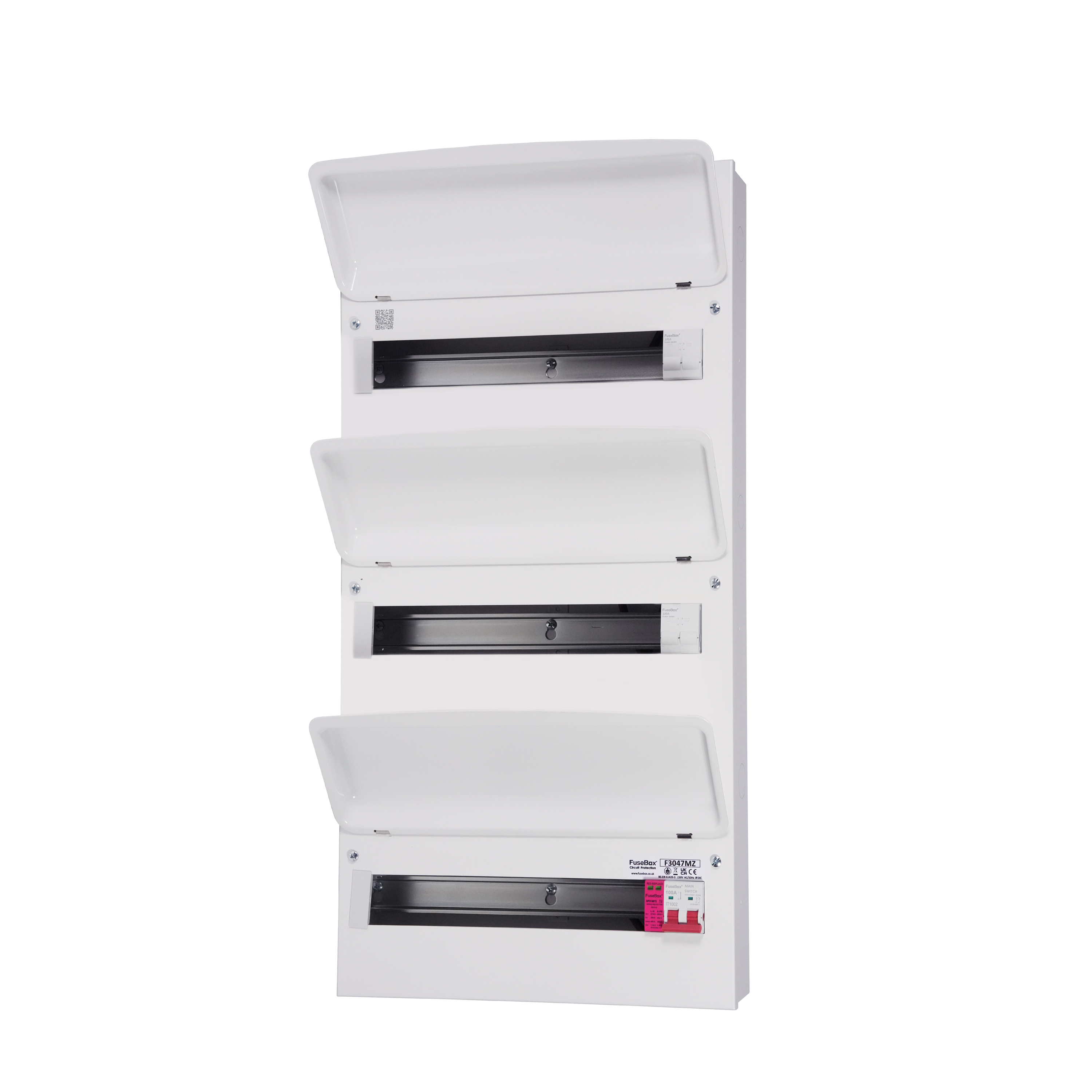 Fusebox F3047MZ 47 Way (15/16/16 Triple bank) 100A Main Switch Consumer Unit With SPD