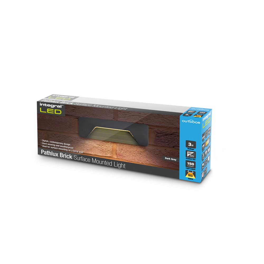 Integral LED Outdoor PathLux Brick 3W - Dark Grey