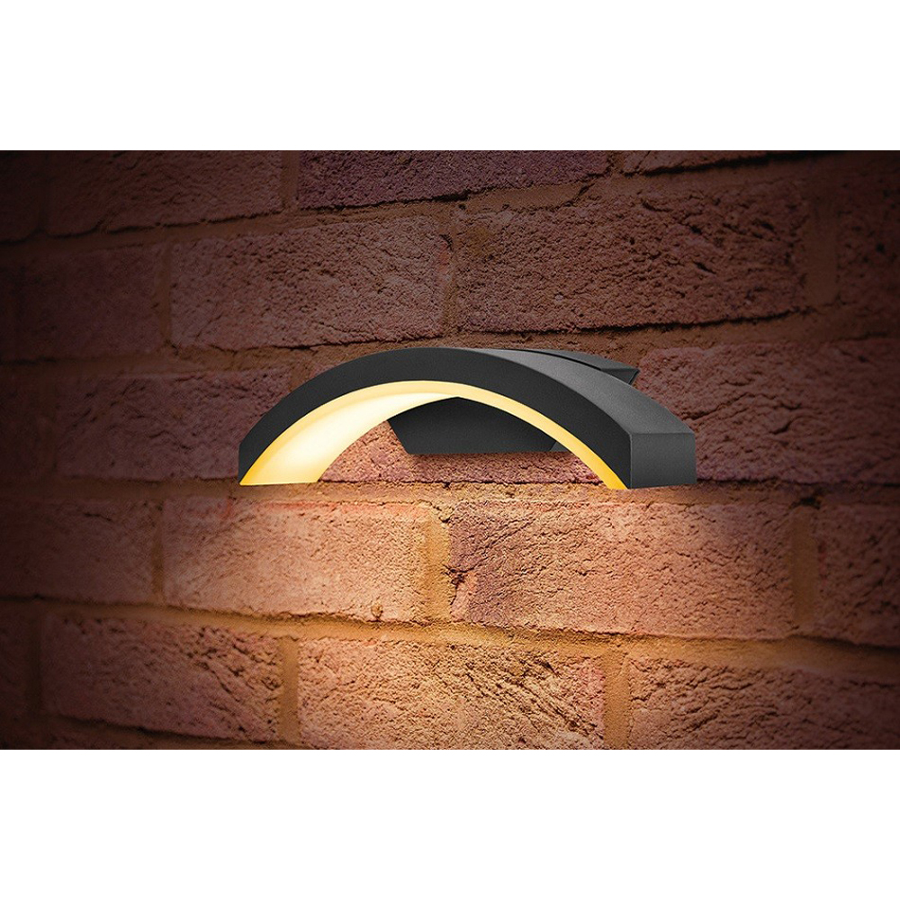 Integral LED Outdoor Curve Wall Light 7.5W Dark Grey - Warm White
