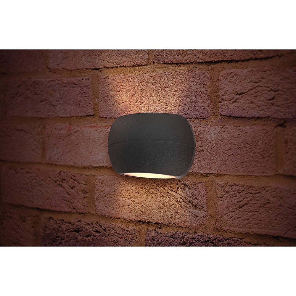 Integral LED Outdoor LuxStone Wall Light 8.5W: Dark Grey - Warm White
