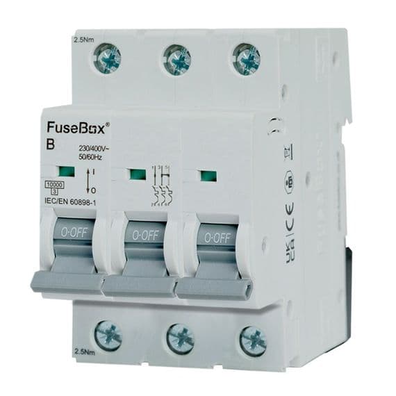 FuseBox MT10B063 Triple Pole 10kA 6A Type B MCB