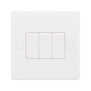 Selectric Smooth 3 Gang 10A 2 Way Switch