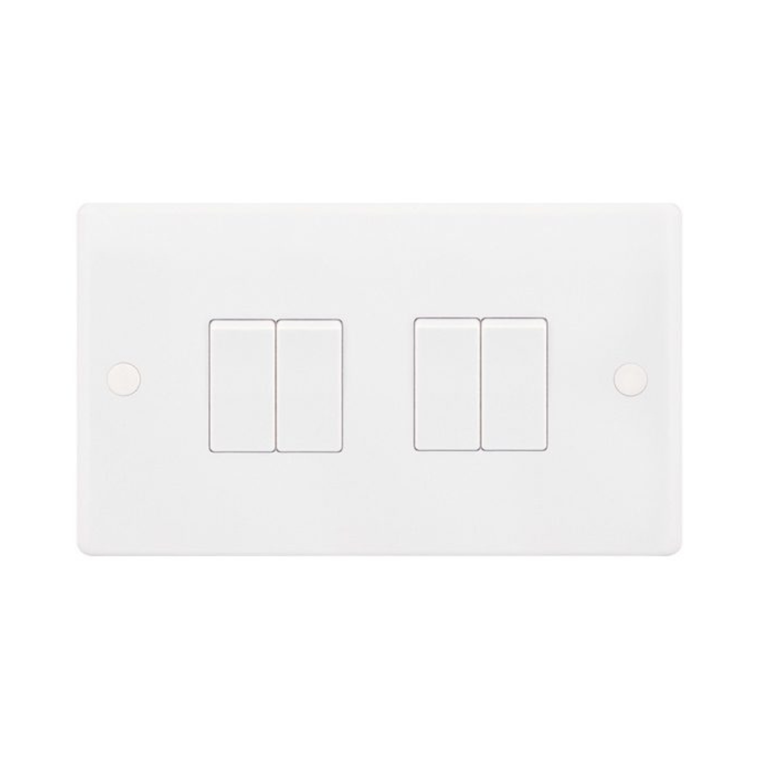 Selectric Smooth 4 Gang 10A 2 Way Switch