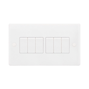 Selectric Smooth 6 Gang 10A 2 Way Switch