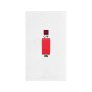 Selectric Smooth Switch with Neon and Red Rocker: 2 Gang 45A DP