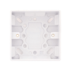 Selectric Smooth 1 Gang 25mm Surface Pattress Box with Earth