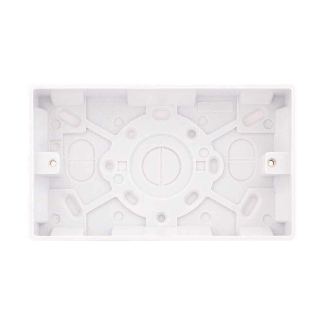 Selectric Smooth 2 Gang 25mm Surface Pattress Box