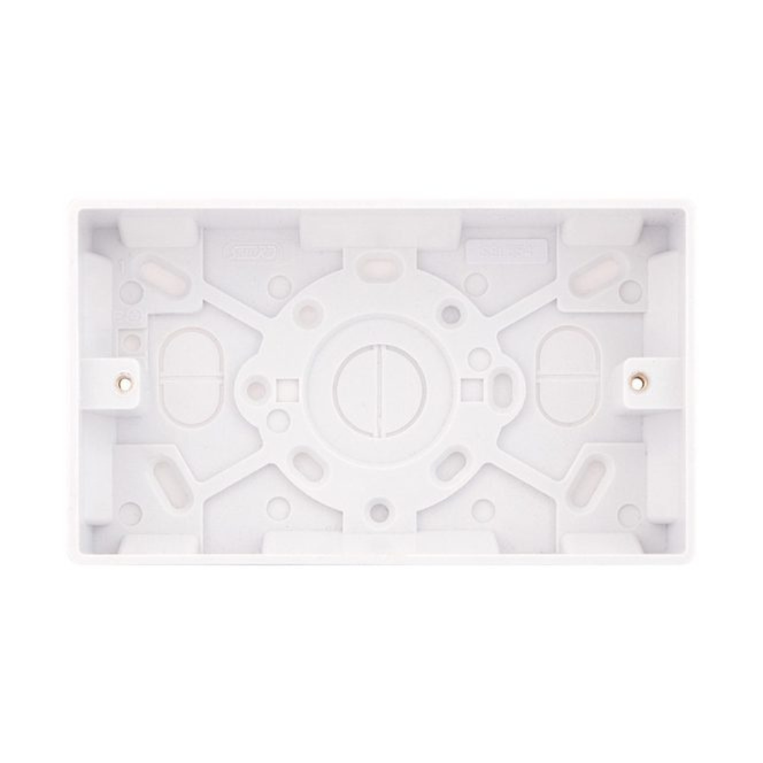 Selectric Smooth 2 Gang 35mm Surface Pattress Box