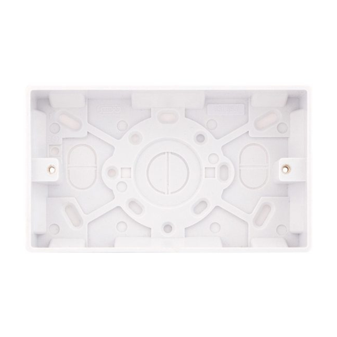 Selectric Smooth 2 Gang 47mm Surface Pattress Box