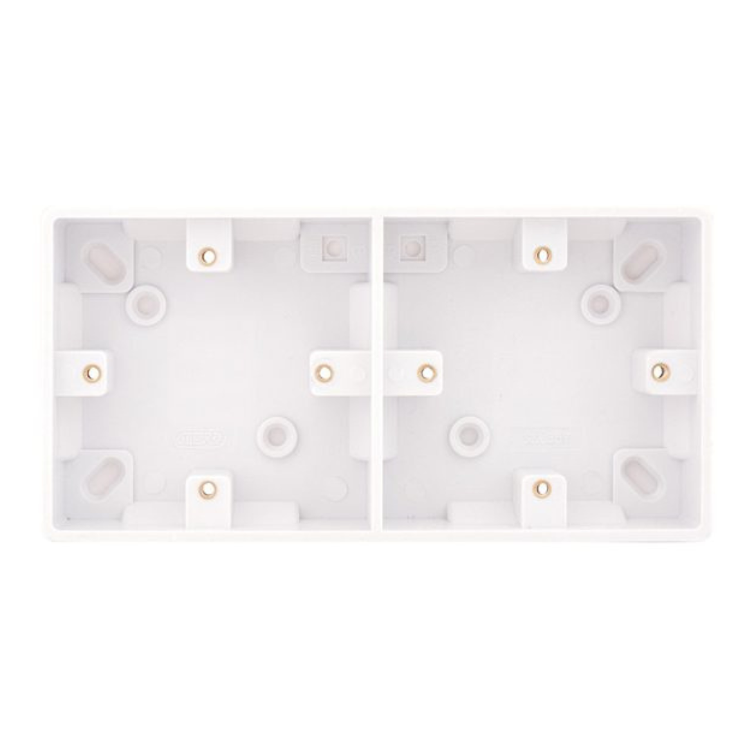 Selectric Smooth Dual 1 Gang 25mm Surface Pattress Box