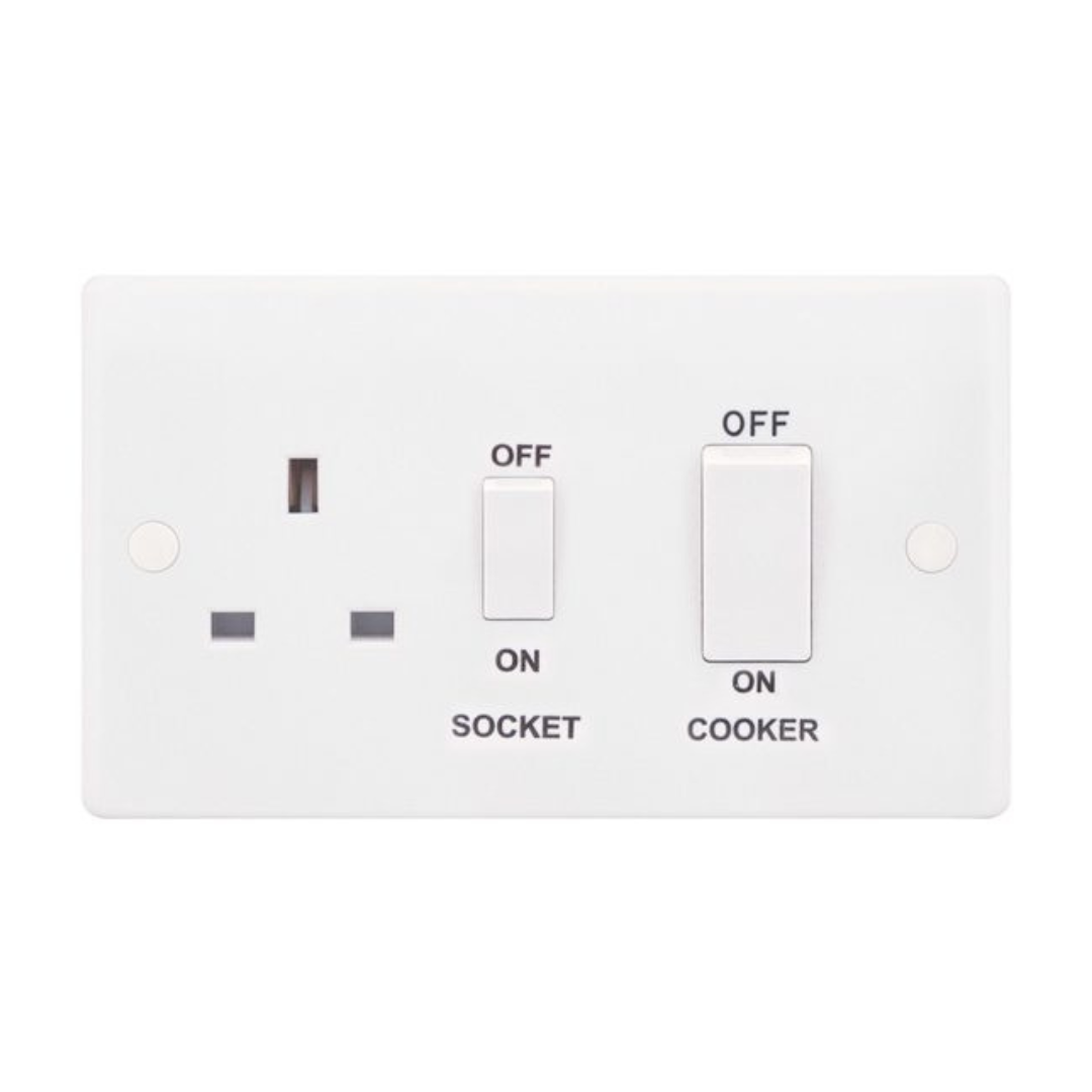 Selectric Smooth 45A DP Switch and 13A Switched Socket