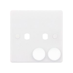 Selectric Smooth 1 Gang Twin Aperture Dimmer Plate with Matching Knobs
