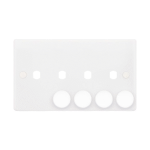 Selectric Smooth 2 Gang Quad Aperture Dimmer Plate with Matching Knobs