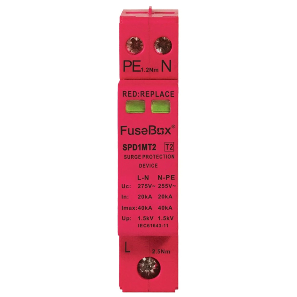 FuseBox SPD1MT2 Type 2 Direct to Busbar Surge Protection Device