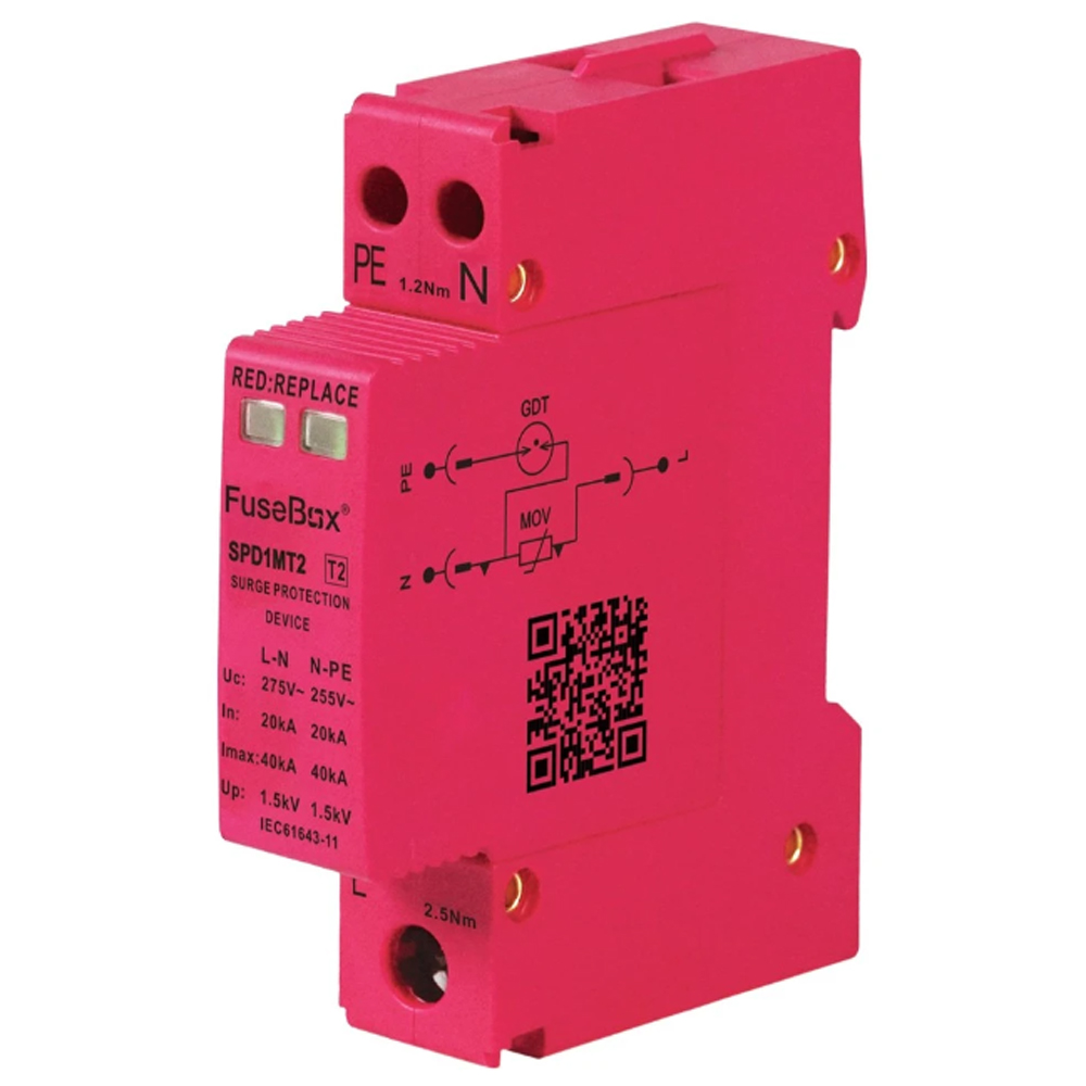 FuseBox SPD1MT2 Type 2 Direct to Busbar Surge Protection Device