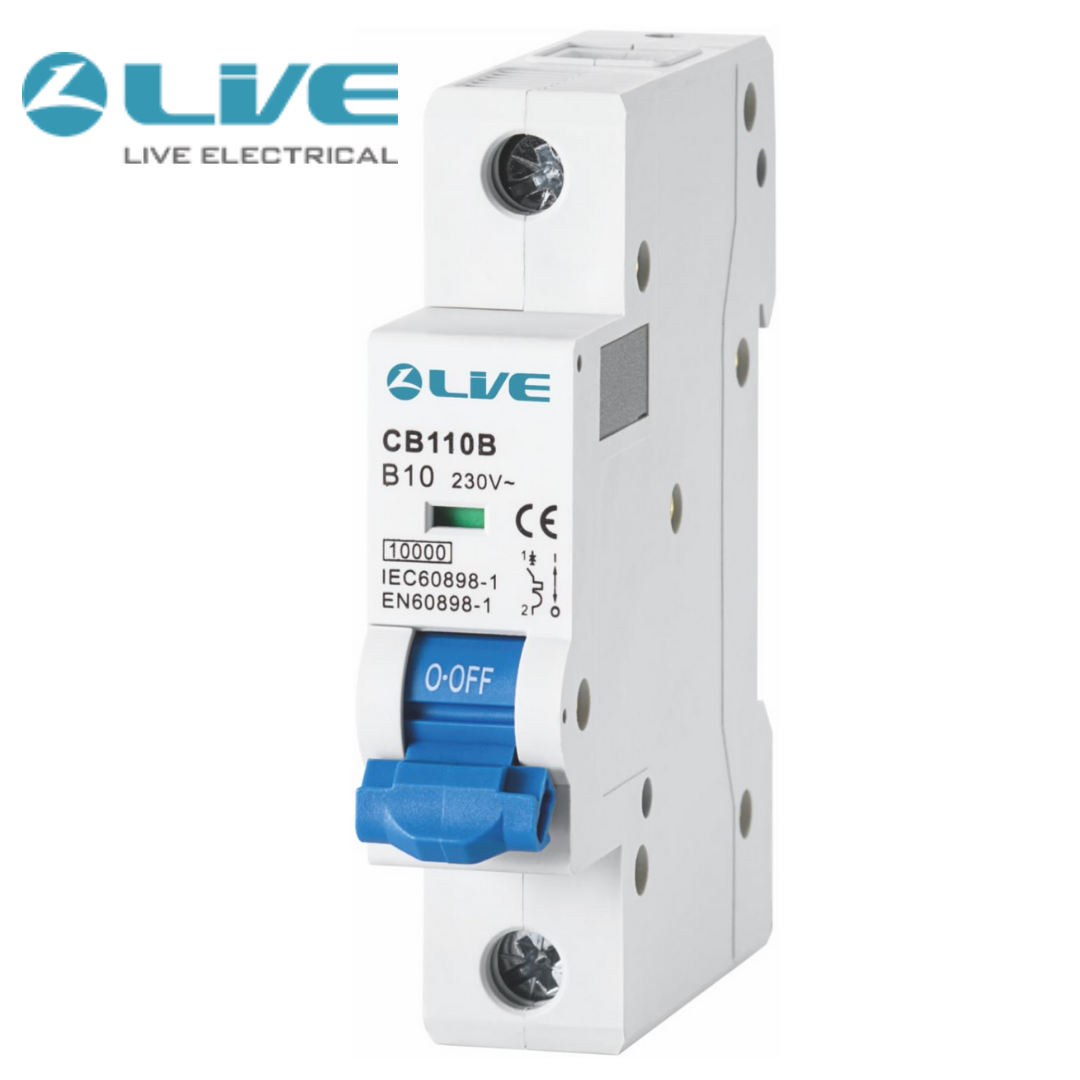 Live CB106D Single Pole MCB 10kA D Curve 6A