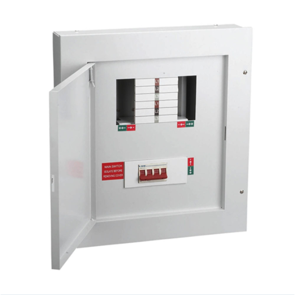 Live Electrical 8 Ways with 4 Pole 125A Main Switch Incomer