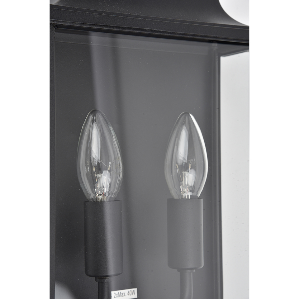 HOLLY IP44 E14 WALL LIGHT IN BLACK