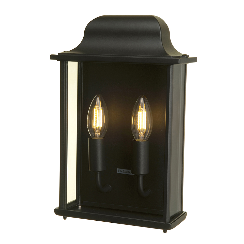 HOLLY IP44 E14 WALL LIGHT IN BLACK