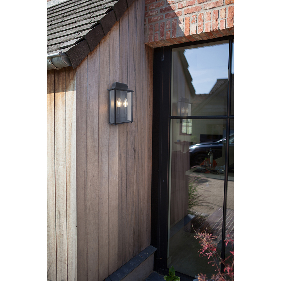 HOLLY IP44 E14 WALL LIGHT IN BLACK