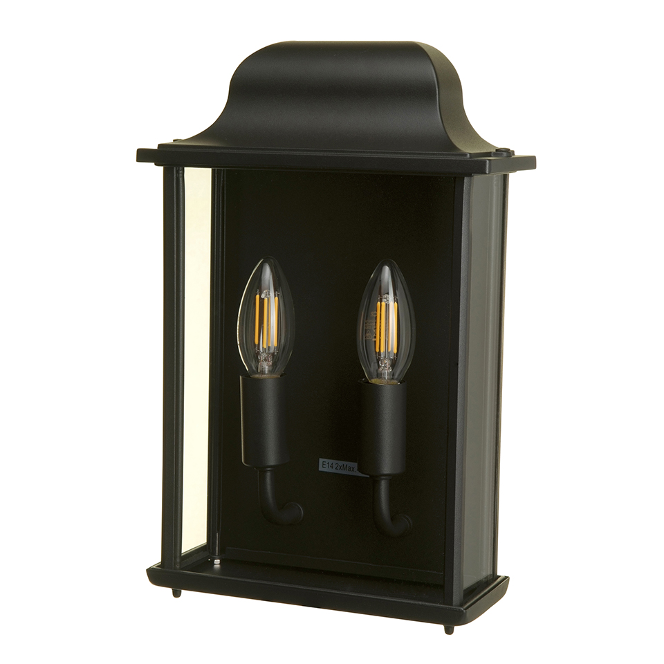 HOLLY IP44 E14 WALL LIGHT IN BLACK