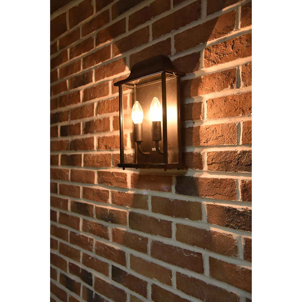 HOLLY IP44 E14 WALL LIGHT IN BLACK
