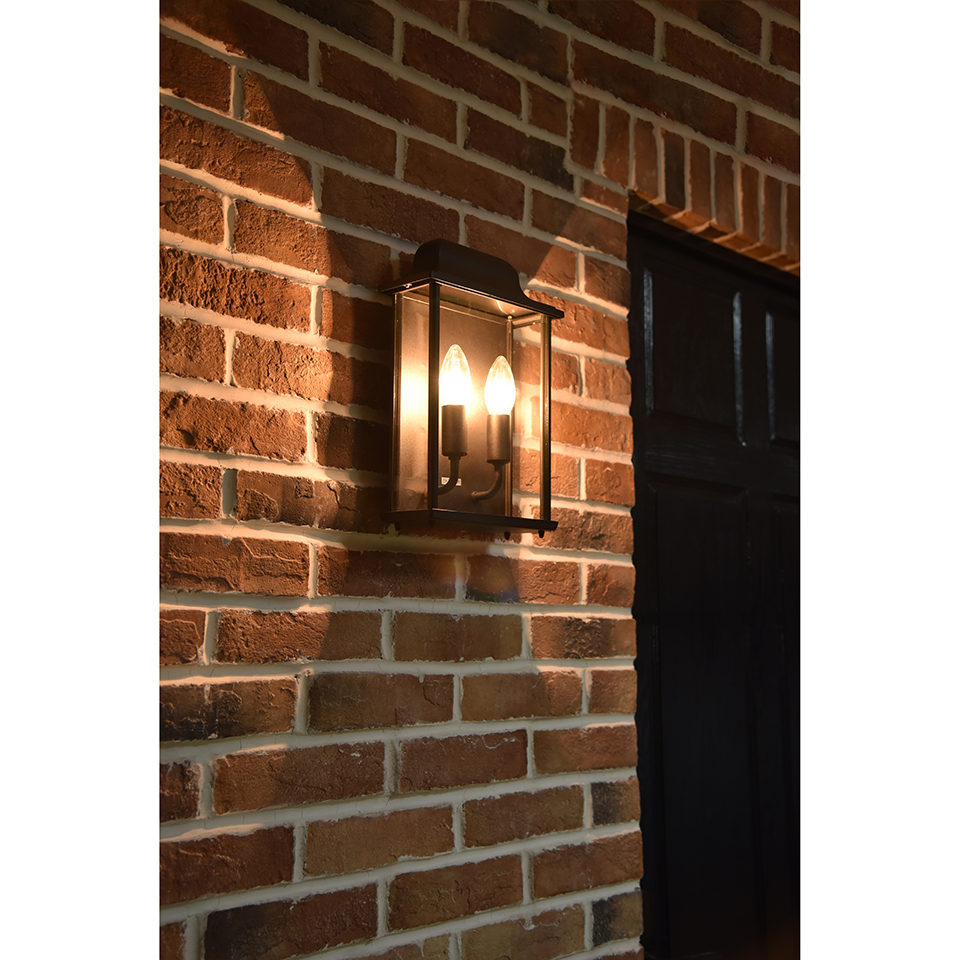 HOLLY IP44 E14 WALL LIGHT IN BLACK